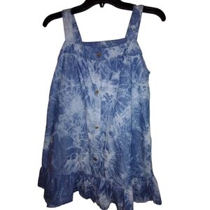 Adorable BlueBeri Boulevard blue tie-dyed smock/. Pinafore type dress Size 12